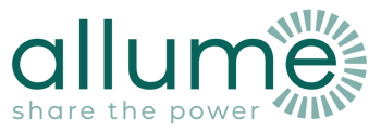Allume share the power logo Allume share the power logo